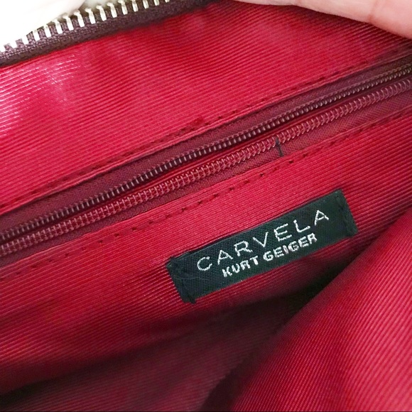 ASOS Carvela Velvet Pouch Clutch Bag w Gold Chain - Picture 7 of 8